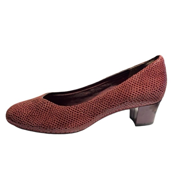 Rockport Total Motion Shoes Size 7 Burgundy Wine Pumps Heels - Picture 10 of 11